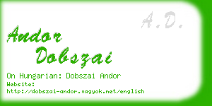 andor dobszai business card